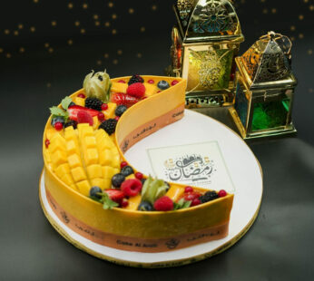 Mango Moon Shape Cake